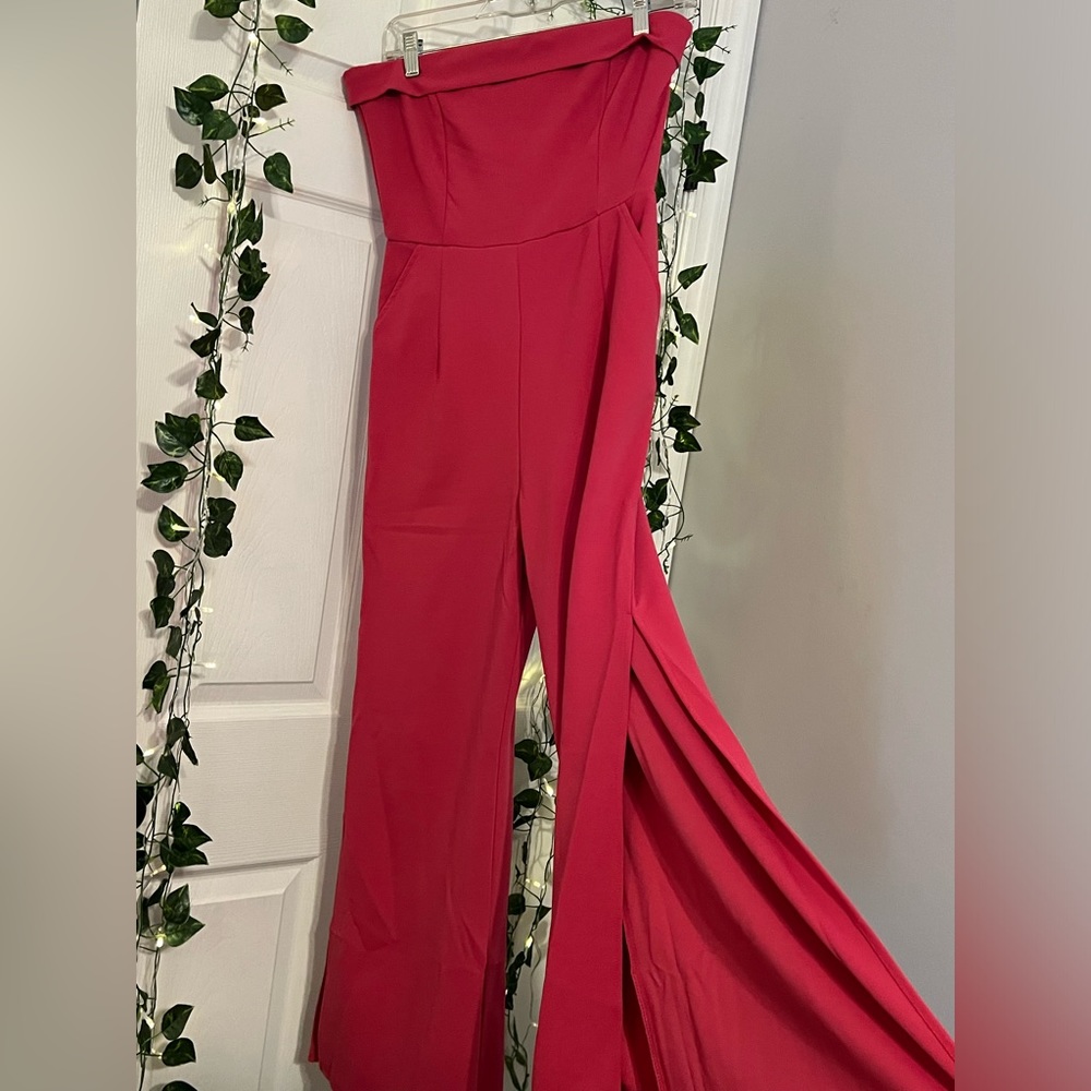 NWT Pink Strapless Jumpsuit